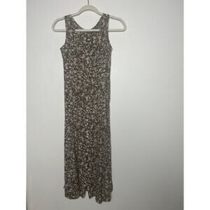 Women's Vintage 90's Gap Sleeveless Brown Floral Boho Dress Size Small